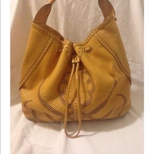 Cole Haan Sierra Laser Cut Leather Drawstring Bag